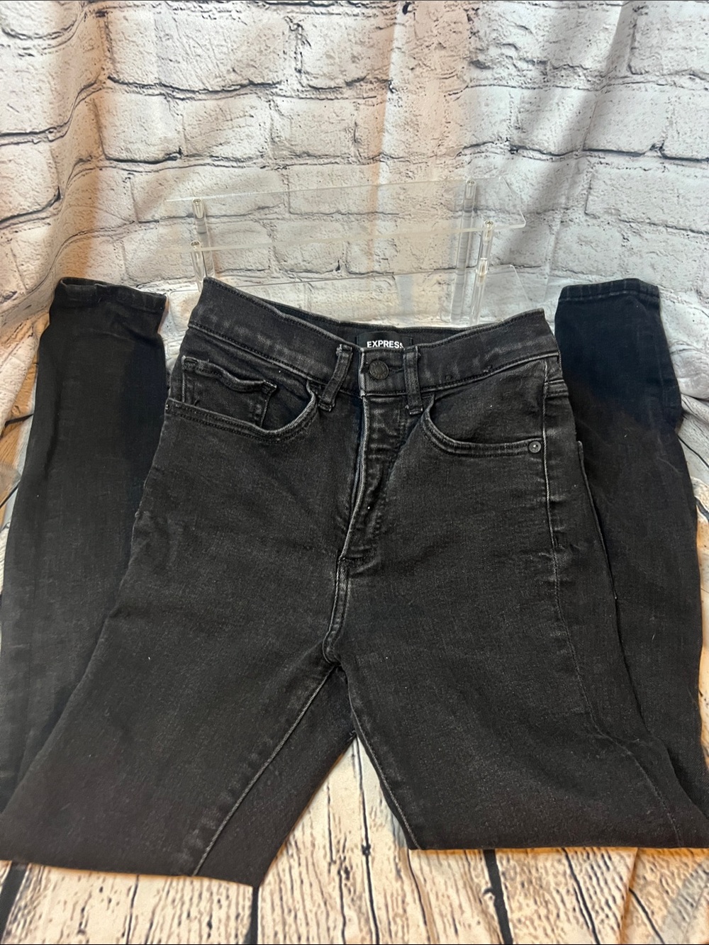 High-Rise Express Perfect Denim Black Skinny Jeans - Size 00R